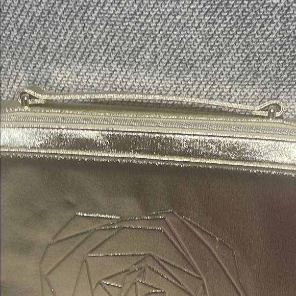 Lancome Gold Cosmetic Bag with Embossed Floral Design - Picture 12 of 16